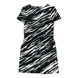Trina Turk Beige Black Zebra Print Shift Dress S